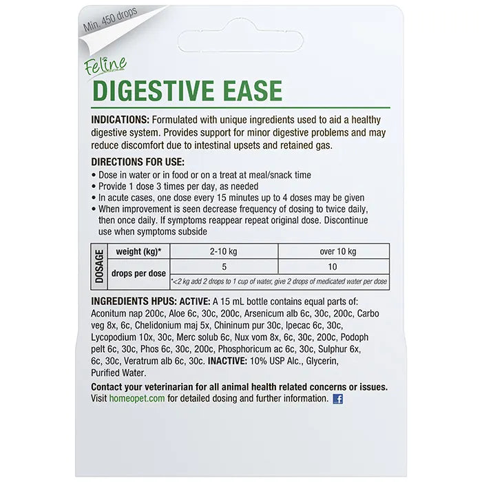 Homeopet Feline Digestive Cat Pet Drops 15ml