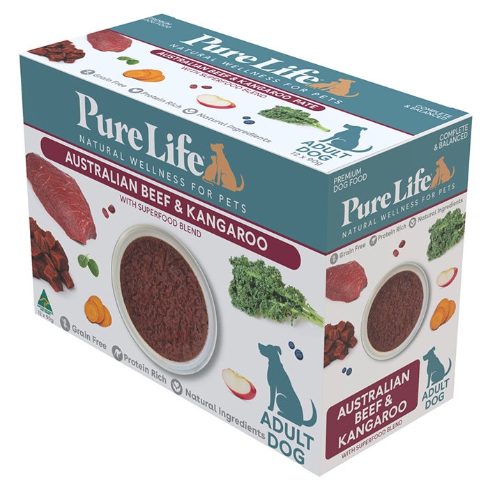 Pure Life Beef & Roo Adult Dog Wet Food Pouch 90g x 12 - product image 2