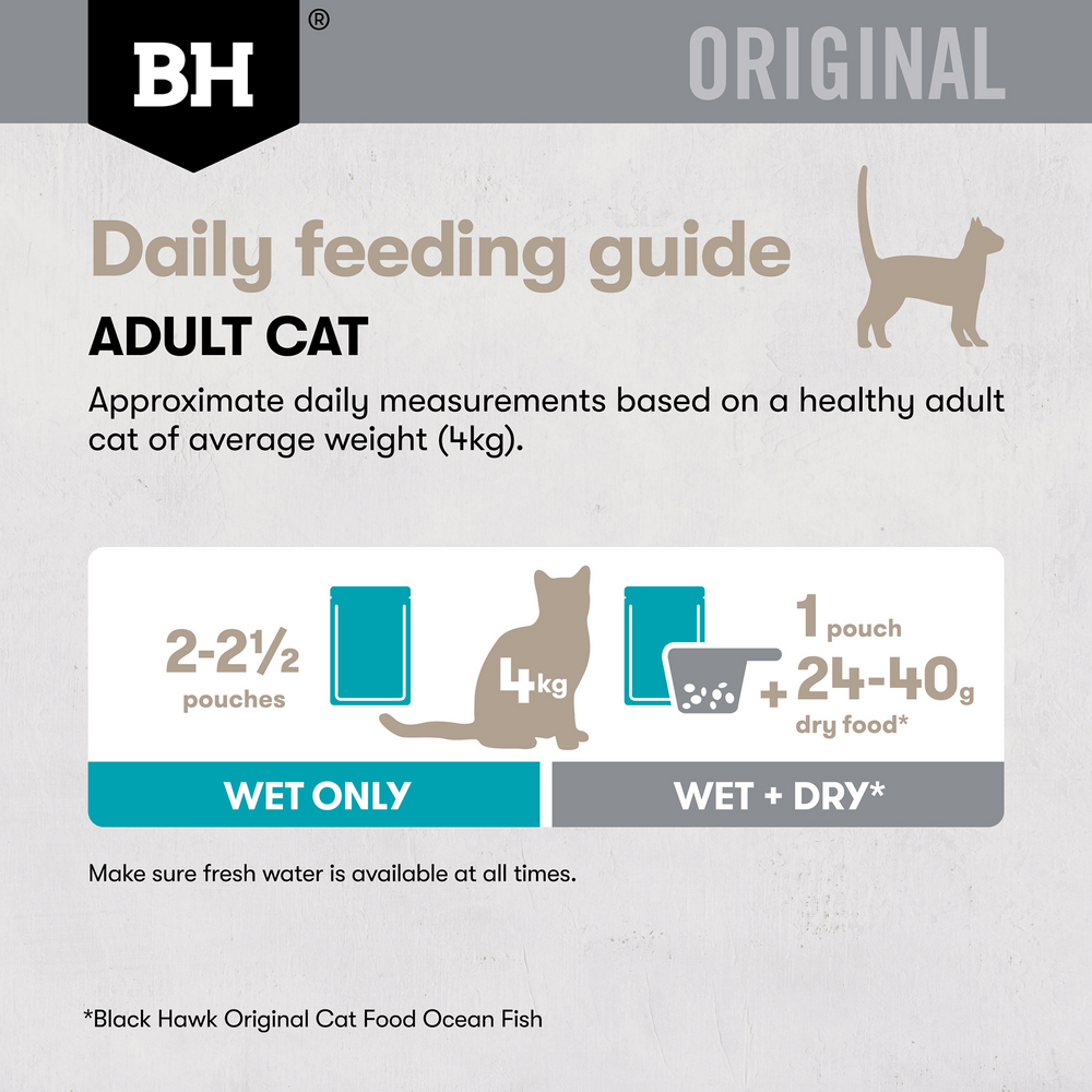 Black Hawk Original Adult Chicken & Tuna in Gravy Wet Cat Food 85g × 12