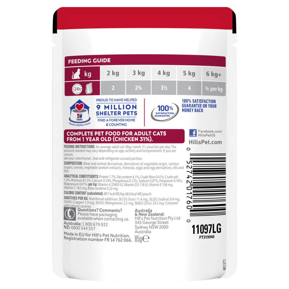 Hills Science Adult Chicken Cat Food Pouches