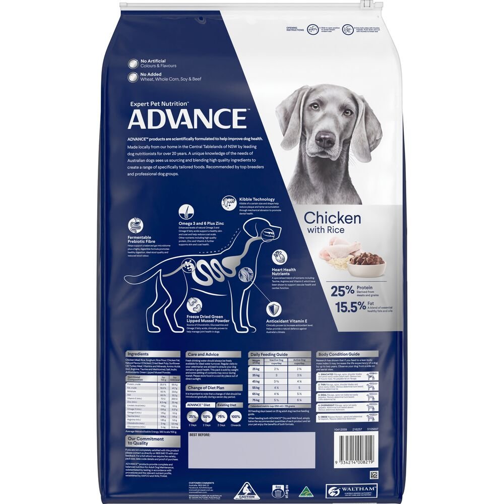 Advance Large Adult Dry Dog Food Chicken With Rice