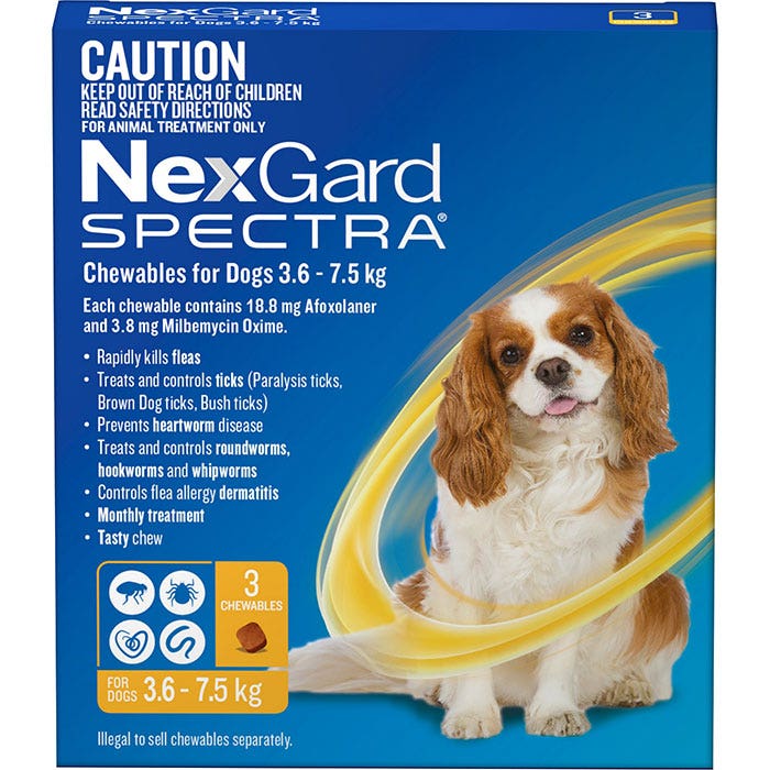 NexGard Spectra Chews Small Dog Yellow (3.6–7.5kg)