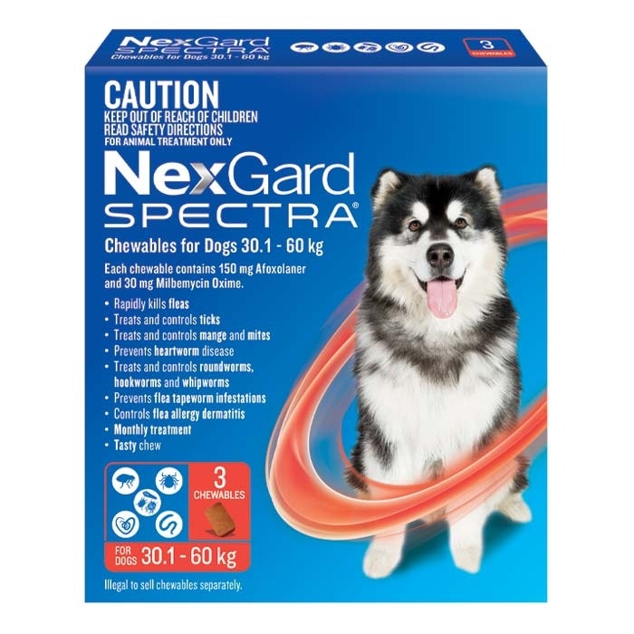 NexGard Spectra Chews Very Large Dog Red (30.1–60kg)