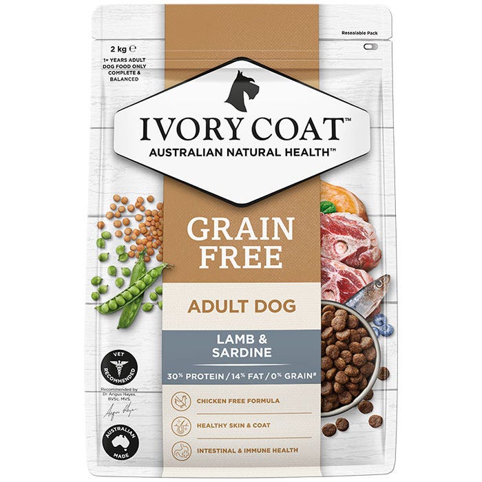 Ivory Coat Grain Free Lamb & Sardine Adult Dog Dry Food