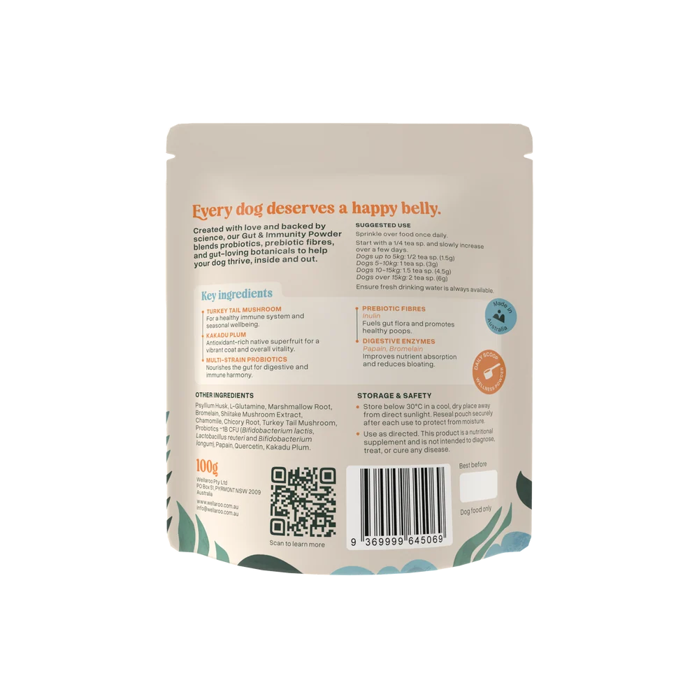 Wellaroo Gut & Immunity Dog Supplement 100g