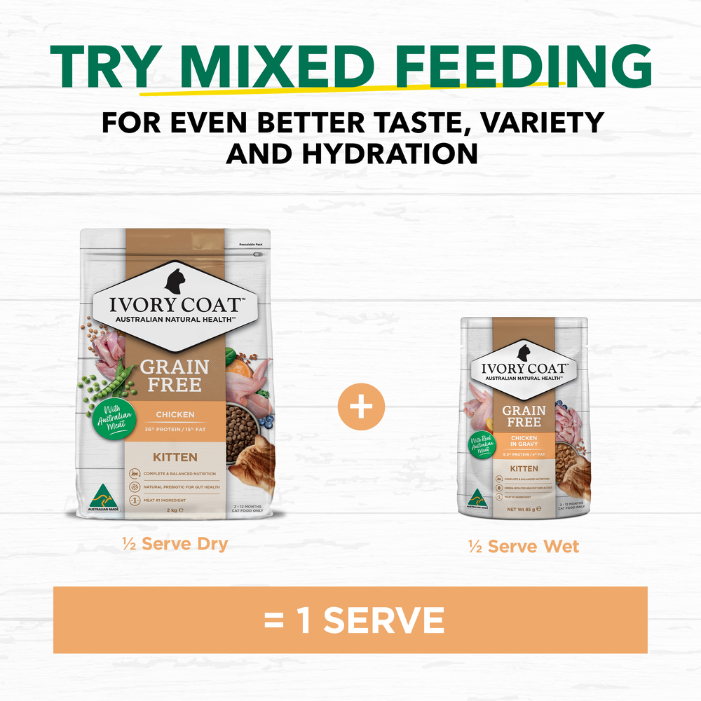 Ivory Coat Grain Free Chicken in Gravy Kitten Wet Cat Food 85g x 12