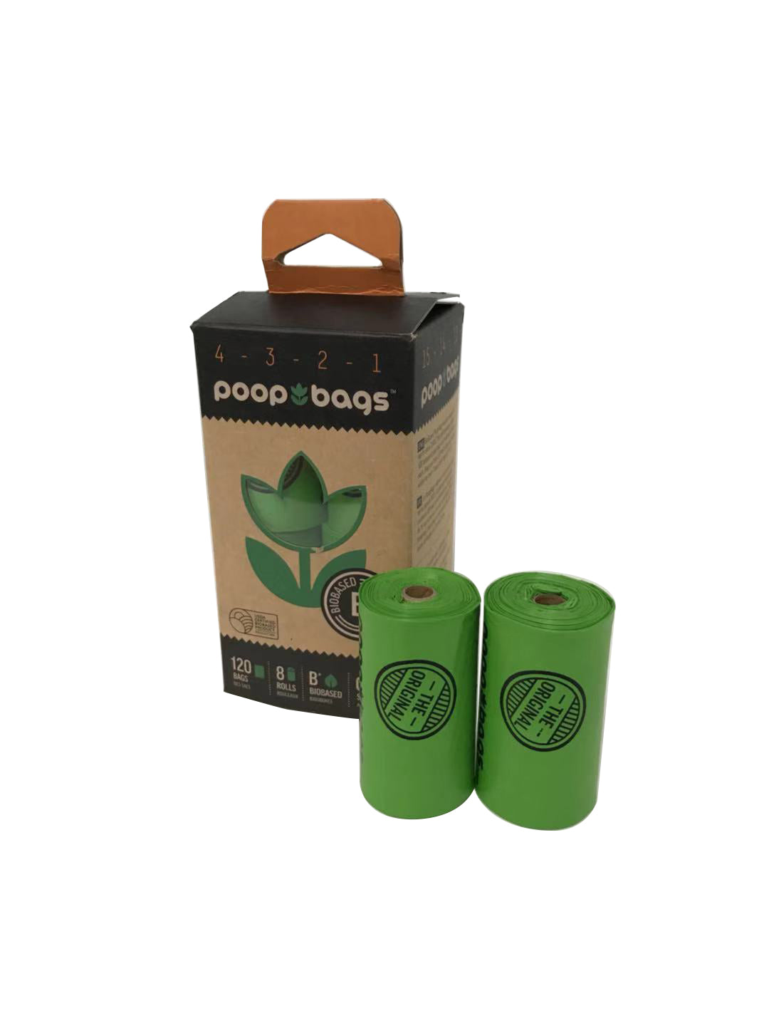 Poop Bags Original Orange Scented 120 in 8 rolls