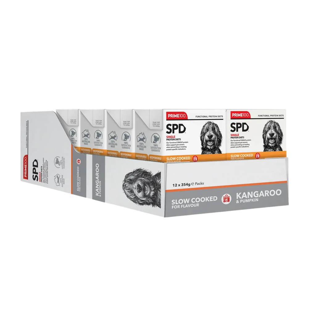 Prime100 SPD Slow Cooked Kangaroo & Pumpkin Dog Food 354g x 12