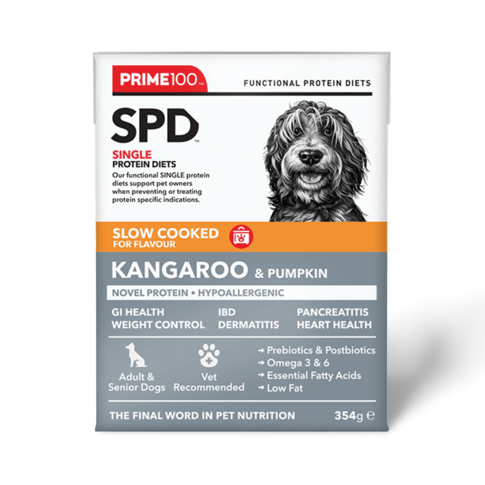 Prime100 SPD Slow Cooked Kangaroo & Pumpkin Dog Food 354g x 12