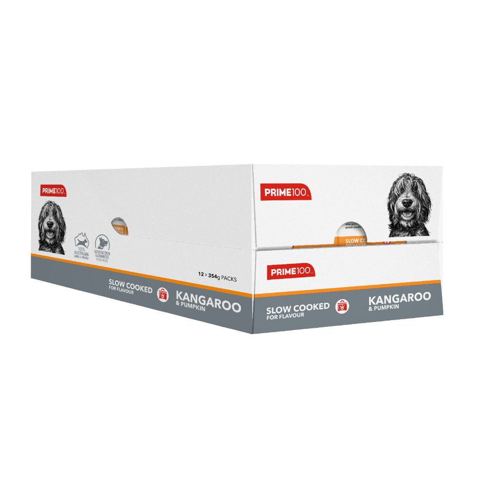 Prime100 SPD Slow Cooked Kangaroo & Pumpkin Dog Food 354g x 12