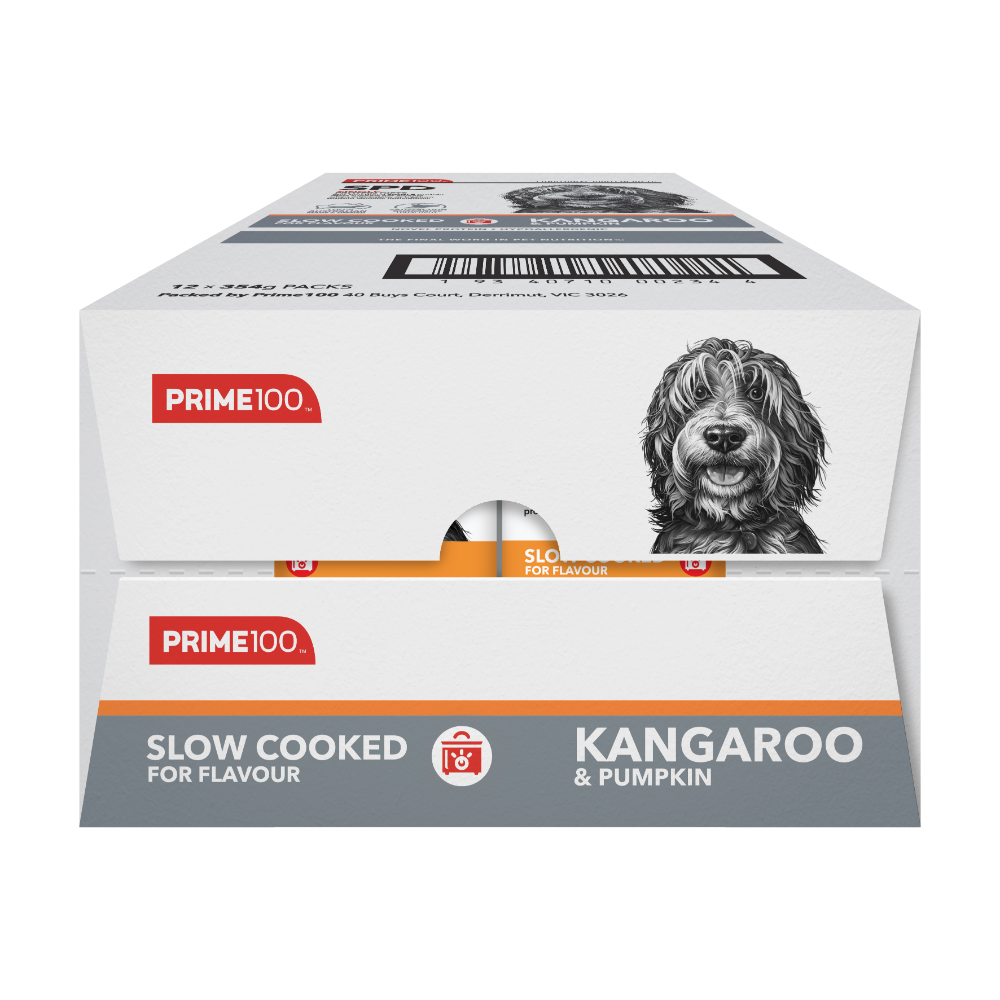 Prime100 SPD Slow Cooked Kangaroo & Pumpkin Dog Food 354g x 12