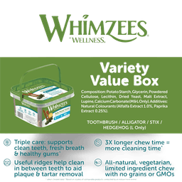 Whimzees Variety Large Dental Dog Treats
