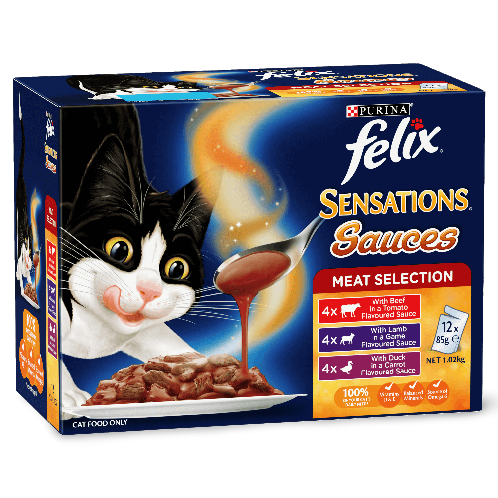 Felix Sensations Sauces Meat Selection Adult Wet Cat Food Pouches
