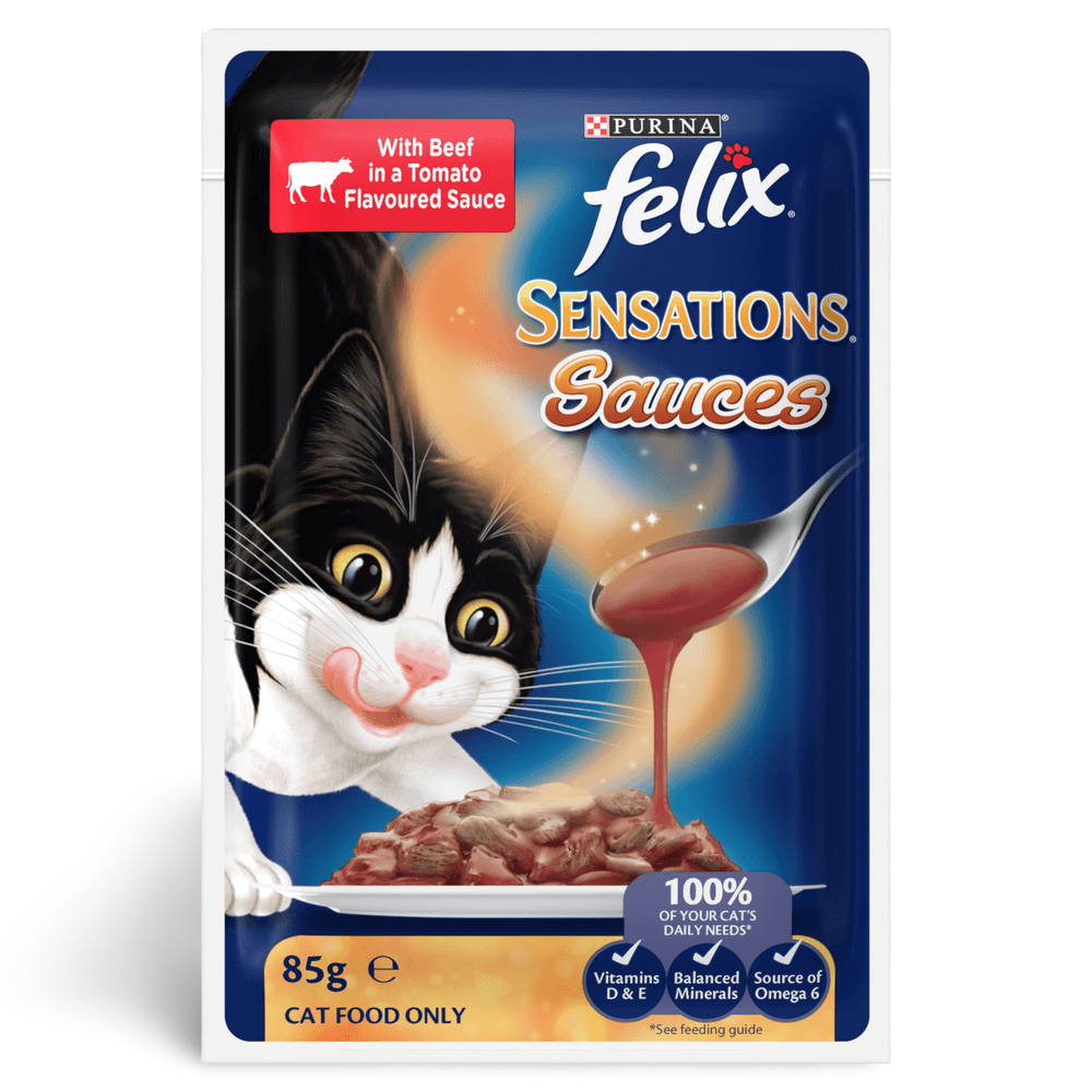 Felix Sensations Sauces Meat Selection Adult Wet Cat Food Pouches