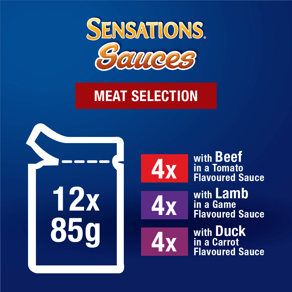 Felix Sensations Sauces Meat Selection Adult Wet Cat Food Pouches