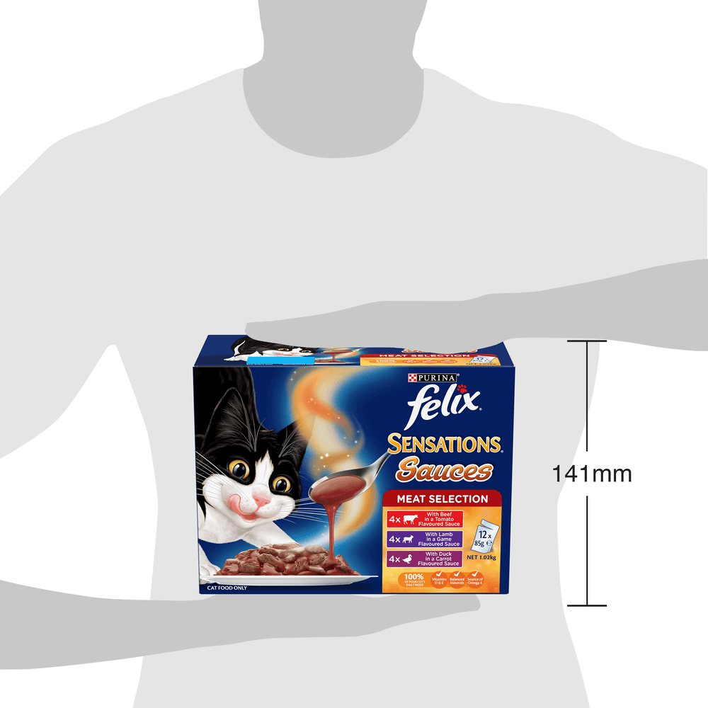 Felix Sensations Sauces Meat Selection Adult Wet Cat Food Pouches
