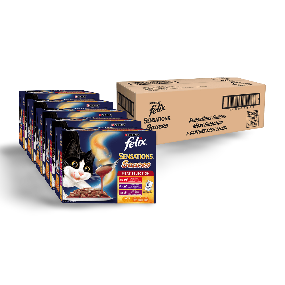 Felix Sensations Sauces Meat Selection Adult Wet Cat Food Pouches