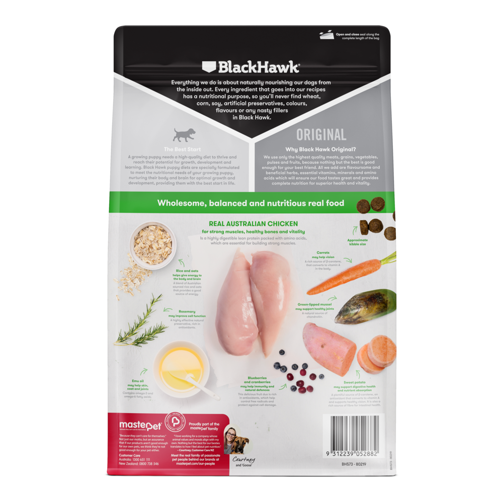 Black Hawk Original Chicken and Rice Large Breed Puppy Dry Dog Food