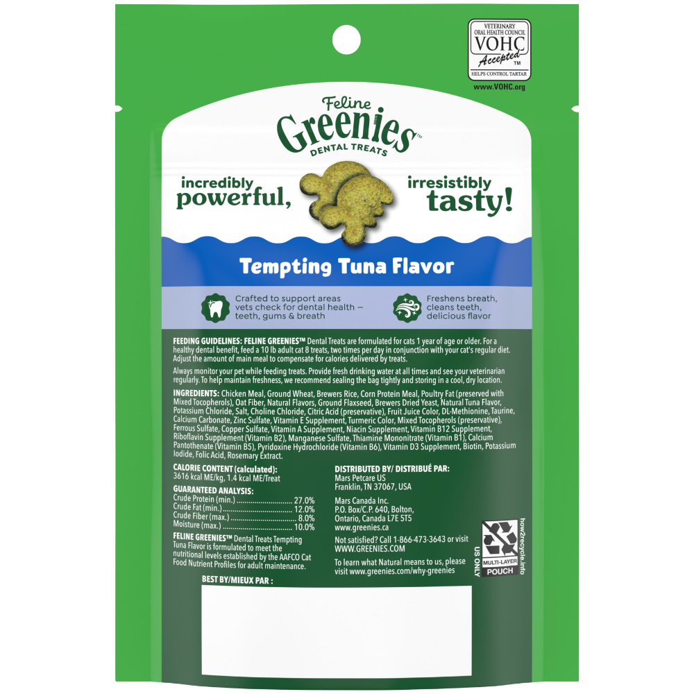 Greenies Cat Treats Dental Tempting Tuna Flavour