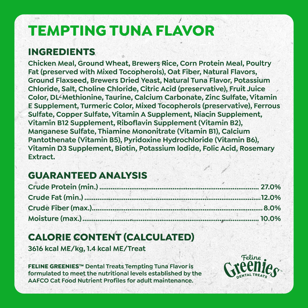 Greenies Cat Treats Dental Tempting Tuna Flavour