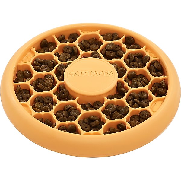 Catstages Cat Slow Feeder Bowl Orange