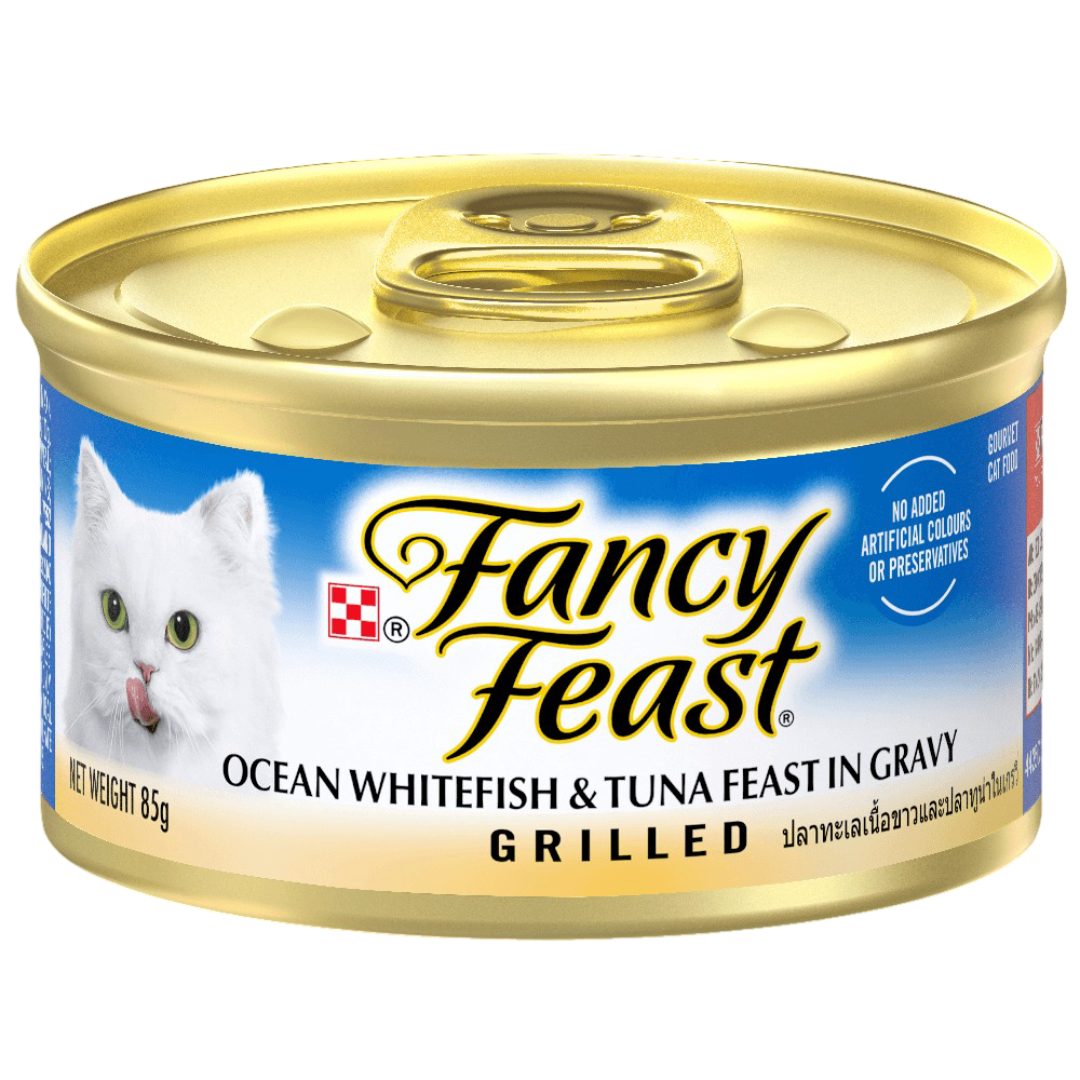 Fancy Feast Grilled Ocean Whitefish & Tuna Feast in Gravy Wet Cat Food