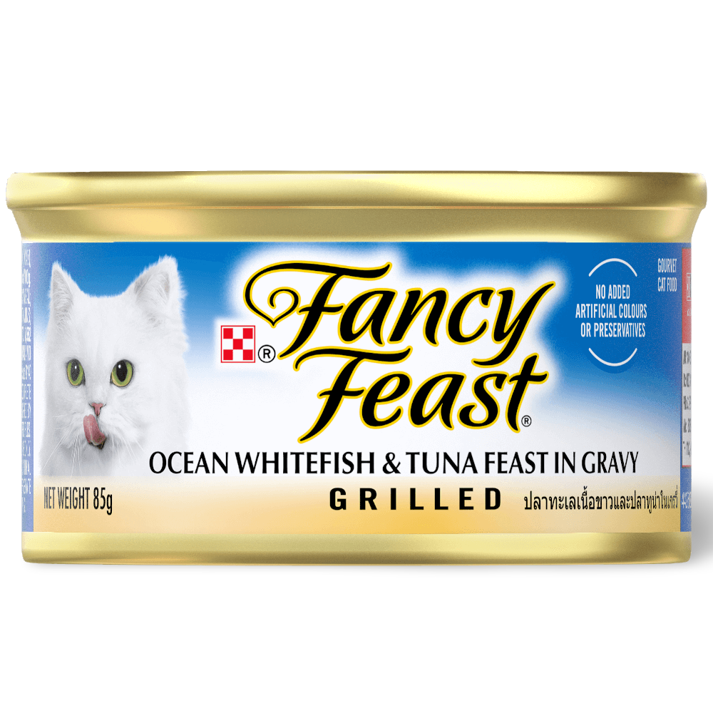 Fancy Feast Grilled Ocean Whitefish & Tuna Feast in Gravy Wet Cat Food