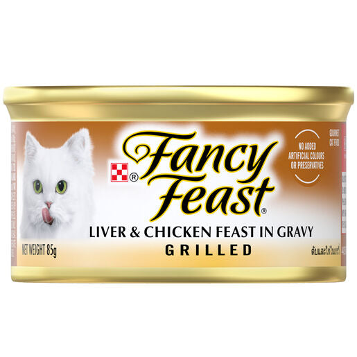 Fancy Feast Grilled Liver & Chicken Feast in Gravy Wet Cat Food 24 x 85g