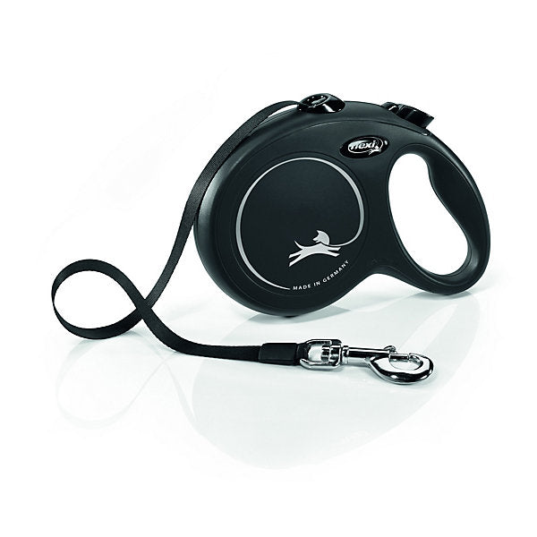 Flexi Classic Tape Retractable Dog Lead Black 8m