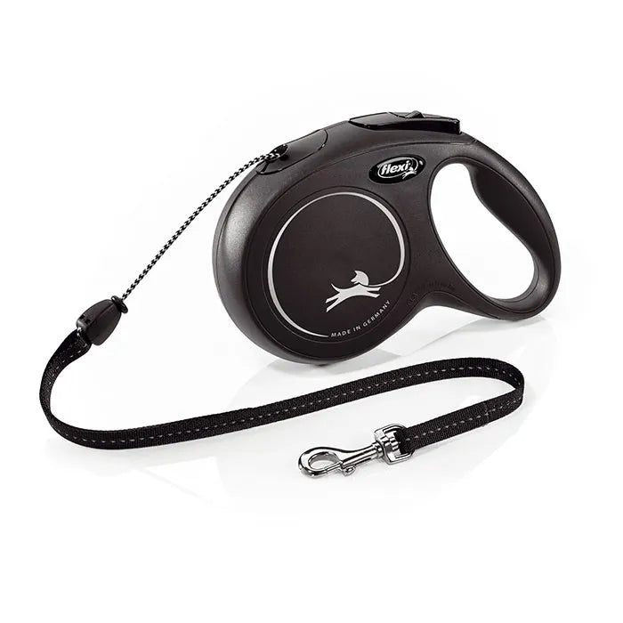 Flexi Classic Retractable Dog Lead Black - 8m