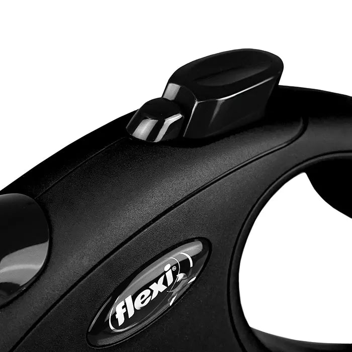 Flexi Classic Retractable Dog Lead Black - 8m