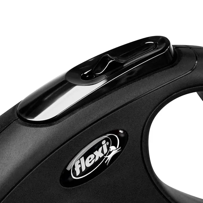 Flexi Classic Retractable Dog Lead Black - 8m