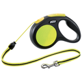 Flexi Neon Cord 5m Medium retractable dog lead black and neon yellow for dogs up to 20kg