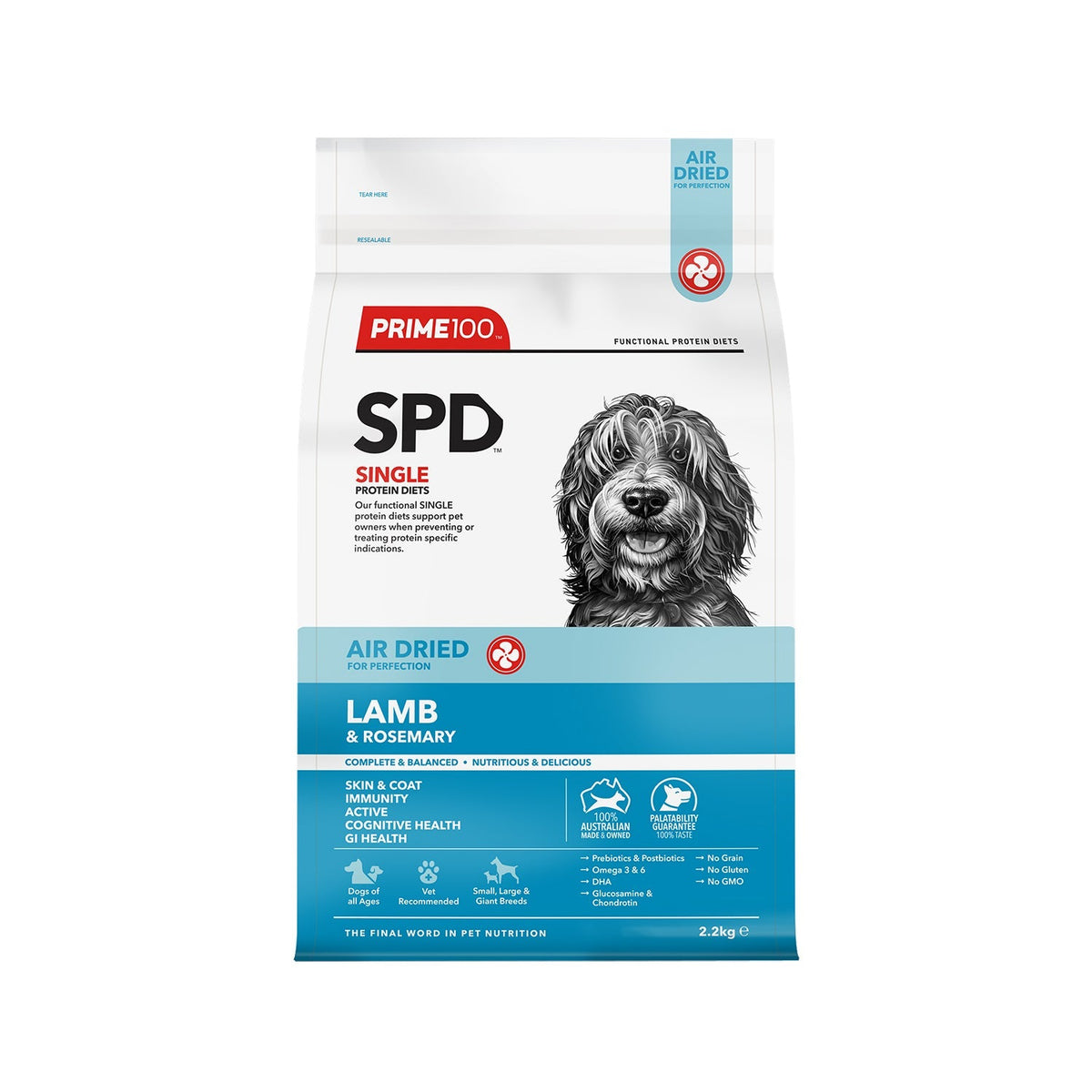 Prime100 lamb-rosemary-2.2kg product packaging