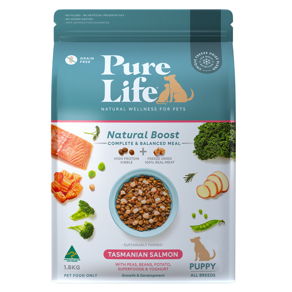 Pure Life Natural Boost Salmon Puppy 1.8kg front packaging