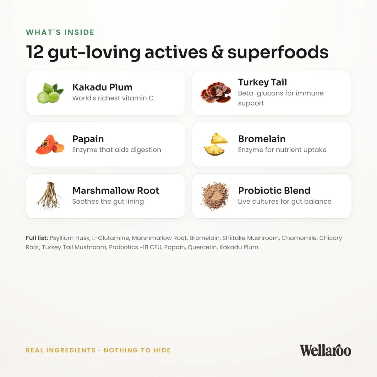 Wellaroo gut — Ingredient details