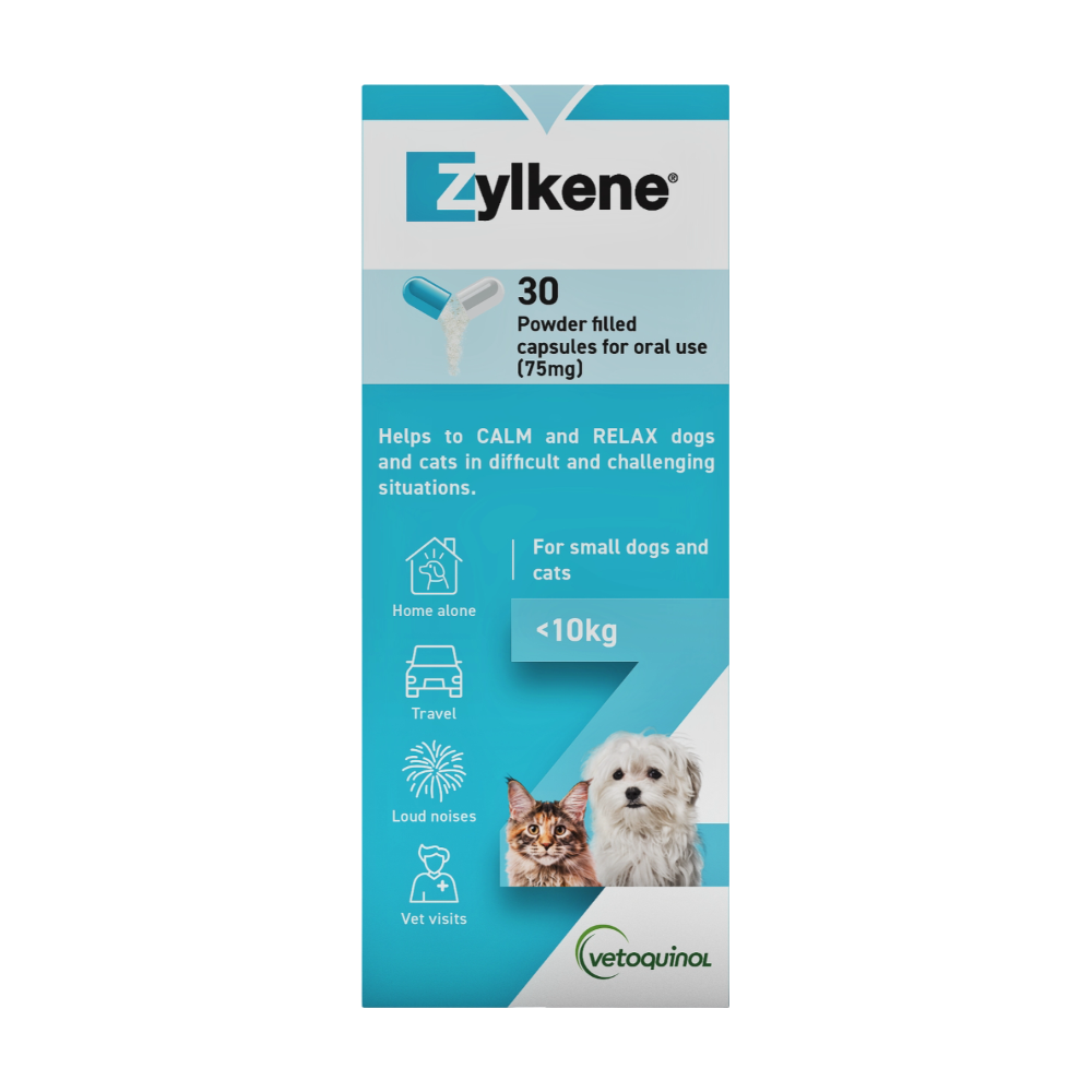 Zylkene 75mg calming supplement for small dogs and cats
